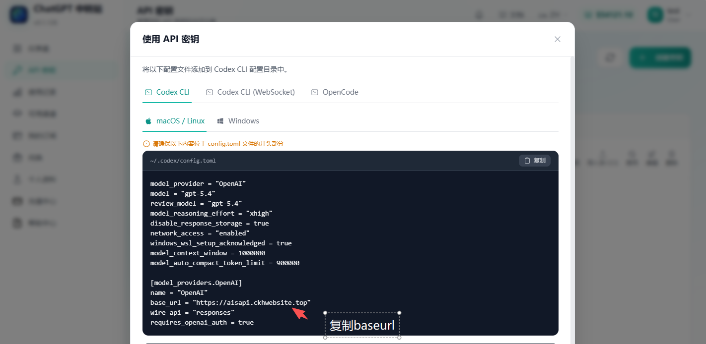 第六步：复制 base url